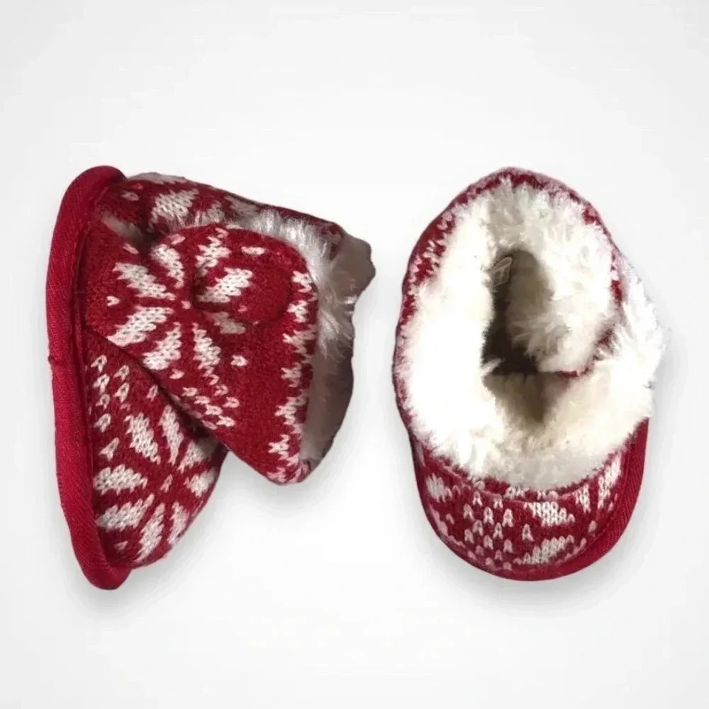 Red Knitted Baby Slippers